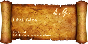Lévi Géza névjegykártya